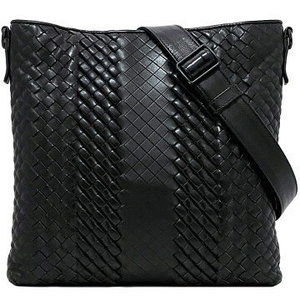 Bottega Veneta Black Intrecciato Leather Crossbody travel